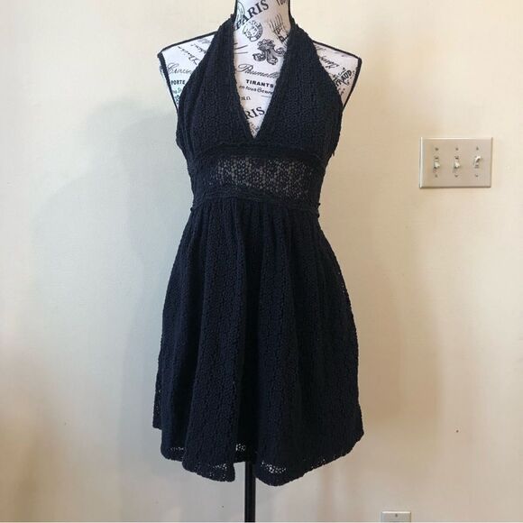 Free People So Sweetly Halter Crochet Mini Dress - Picture 2 of 11